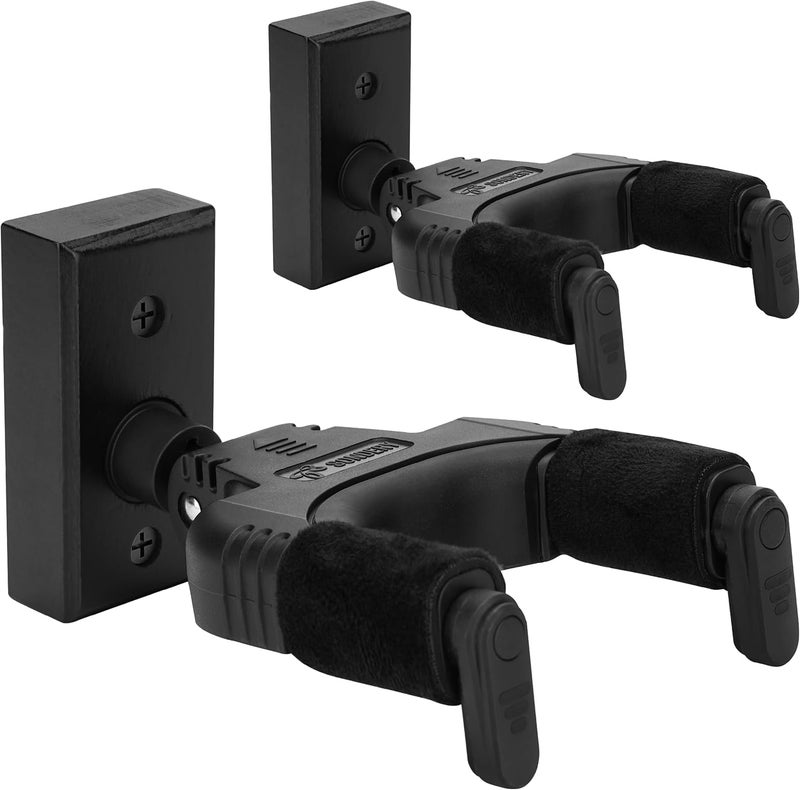 Sondery Guitar Wall Mount Hanger, Auto Lock and Adjustable Hook Holder for Acoustic and Electric Guitar, Ukulele, Bass, Banjo and Mandolin, Safely Cradles Nitro-Finished and High-End Guitars - Image 1